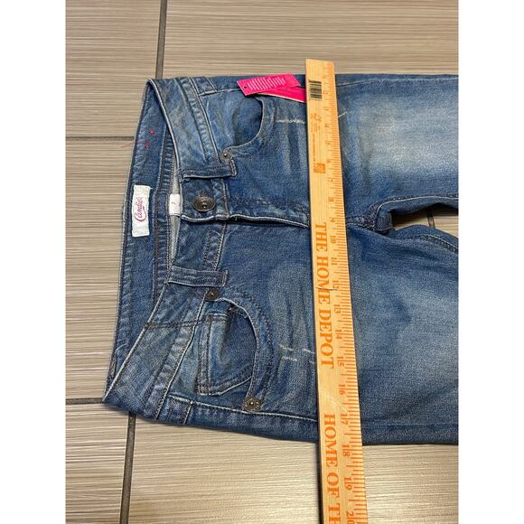 y2k grunge streetwear rodeo western cowgirl country Candies bootcut  jeans sz 7 - Picture 3 of 12